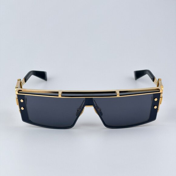 Balmain WONDER BOY-III BPS-127A Women BRAND NEW Sunglasses Titanium Gold Shield - Picture 4 of 14